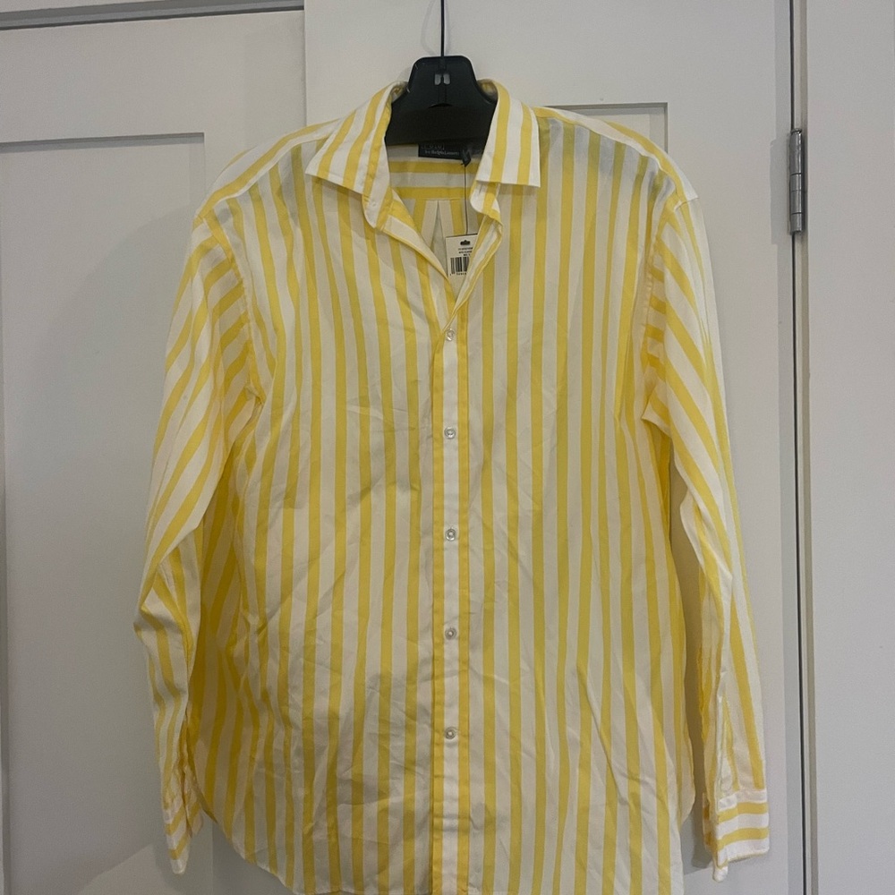Polo Ralph Lauren Yellow and White Striped Shirt